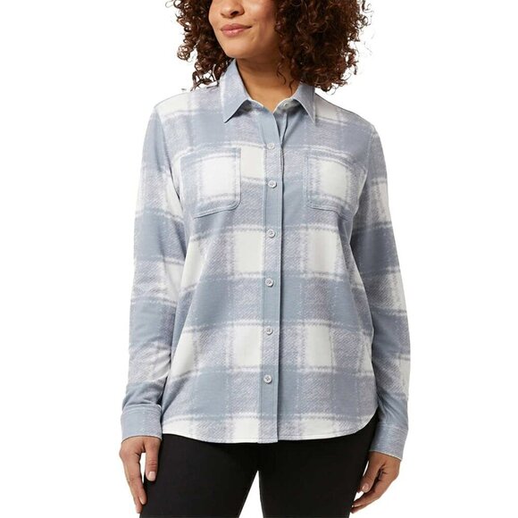 NWT 32 Degrees Women's 4-way Stretch Soft Button-Up Shirt - Picture 1 of 8